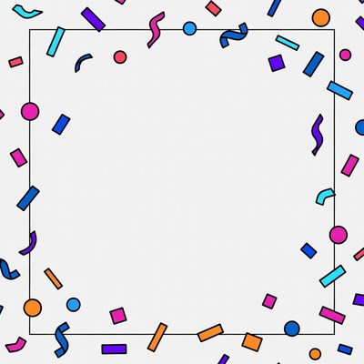 Colorful confetti on white background