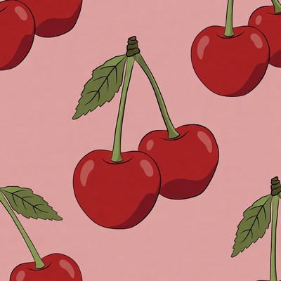 Red Cherry Pattern Illustration