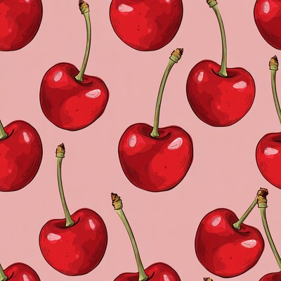 Red Cherries Pattern Illustration