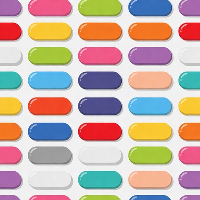 Colorful Glossy Buttons Grid