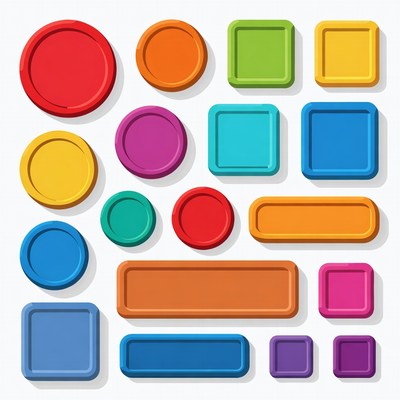 Colorful Circles and Squares Clipart