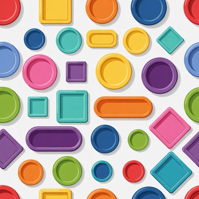 Colorful Plates Pattern Illustration