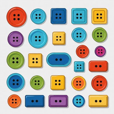 Colorful Buttons Set Illustration