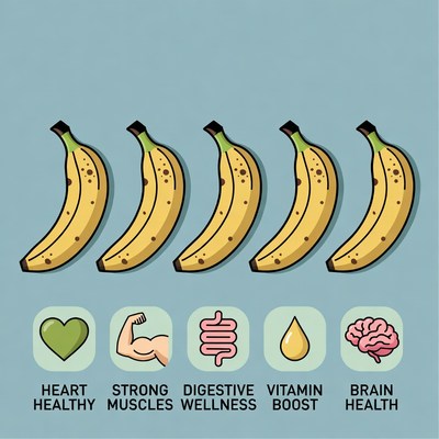 Bananas Boost Health Icons Illustration