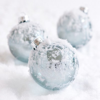 Snowy Silver Christmas Ornaments