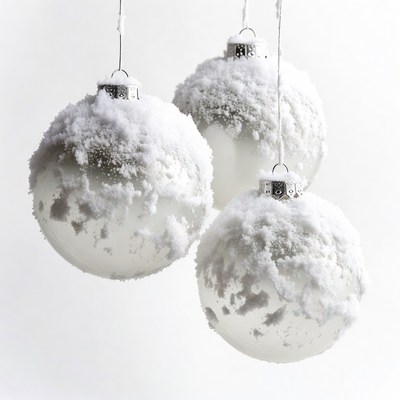 Snowy White Christmas Ornaments Hanging