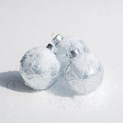 Snowy Silver Christmas Ornaments