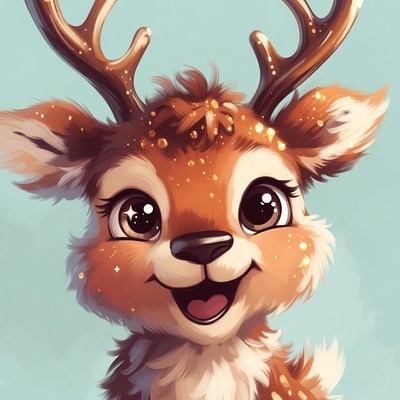 Cute sparkling reindeer illustration