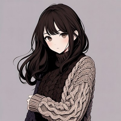 Anime girl in sweater