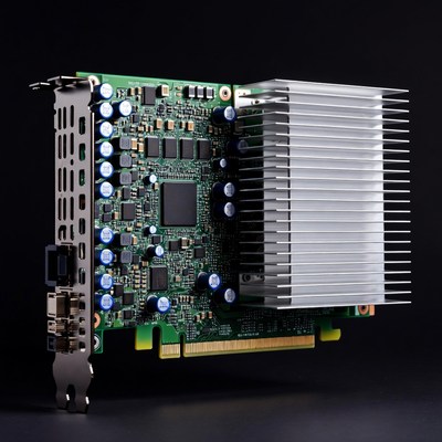Green NVIDIA GPU Card with Heatsink