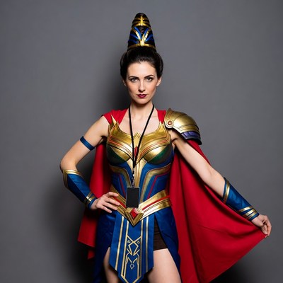 Woman in Wonder Woman cosplay