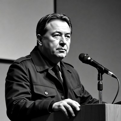 Man speaking at podium