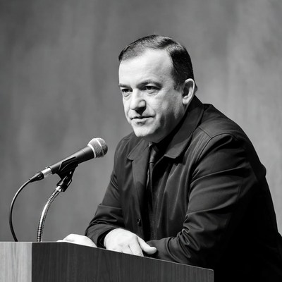 Man speaking at podium