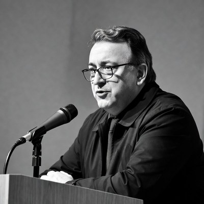 Man speaking at podium