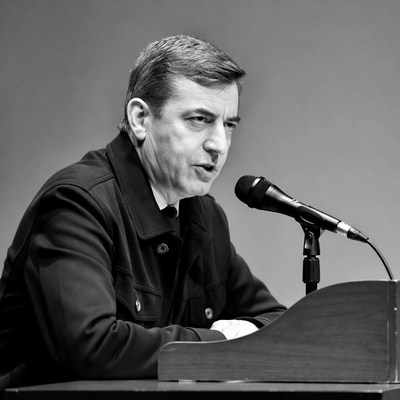 Man speaking at podium