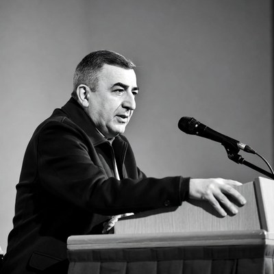 Man speaking at podium