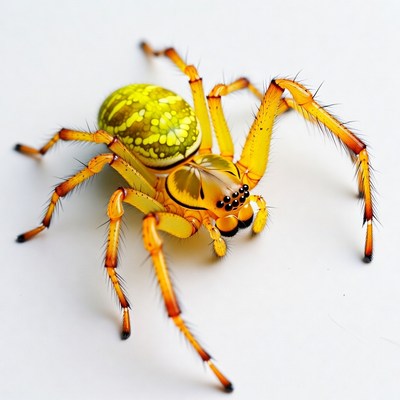 Yellow Green Orb Weaver Spider