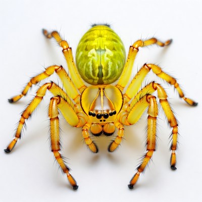 Yellow Green Orb Weaver Spider