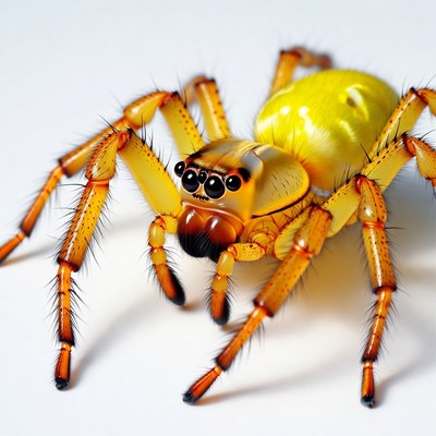 Yellow jumping spider close-up
