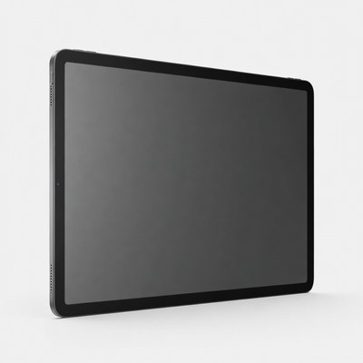 Black tablet on white background