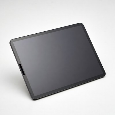 Black Tablet on White Background