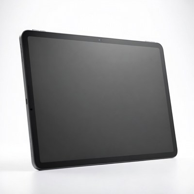 Black Tablet on White Background