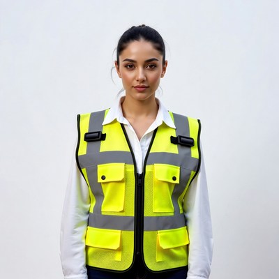 Woman wearing yellow safety vest