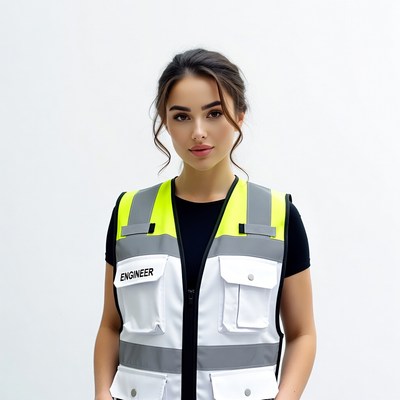 Female engineer in safety vest