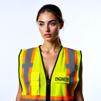 Woman in yellow engineer safety vest