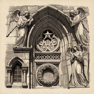 Angels on Gothic Church Facade