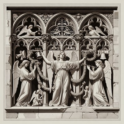 Angels with Bells in Gothic Arch