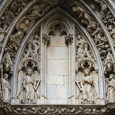 Gothic Arch with Angel Sculptures