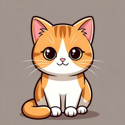 Cute orange tabby kitten illustration
