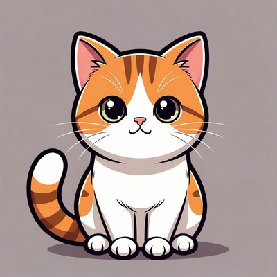 Cute orange tabby kitten illustration