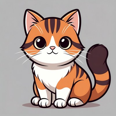 Cute orange tabby kitten illustration