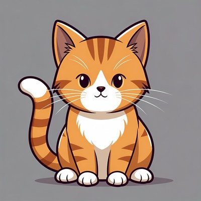 Cute orange tabby kitten illustration
