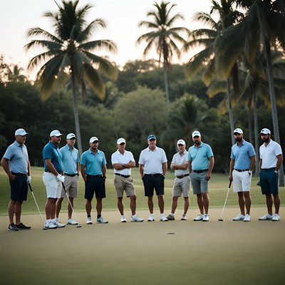 Group of men on golf course