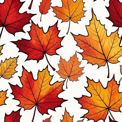 Fall Maple Leaves Seamless Pattern
