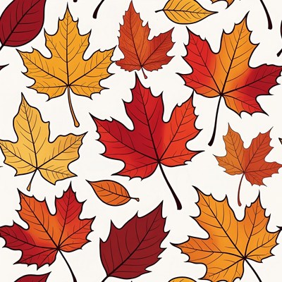 Fall Maple Leaves Seamless Pattern