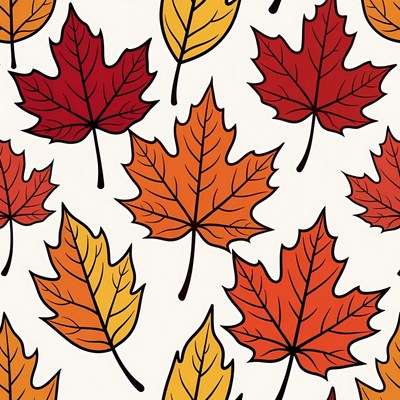 Fall Maple Leaves Seamless Pattern