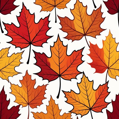 Autumn Maple Leaves Seamless Pattern