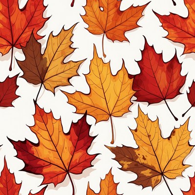 Autumn Maple Leaves Seamless Pattern