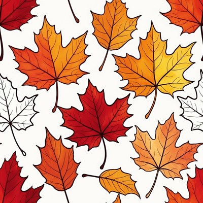 Autumn Maple Leaves Seamless Pattern