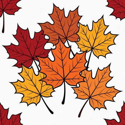 Fall Maple Leaves Seamless Pattern