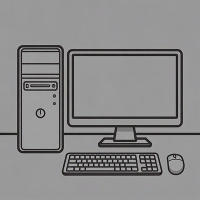Desktop Computer with Monitor Keyboard Mouse