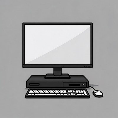 Desktop computer with keyboard and mouse