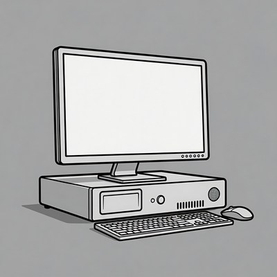 Desktop computer with keyboard and mouse