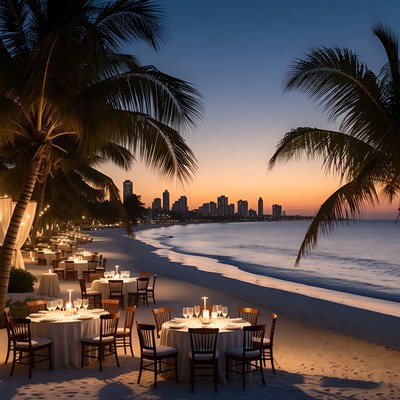 Romantic Beach Dinner at Sunset