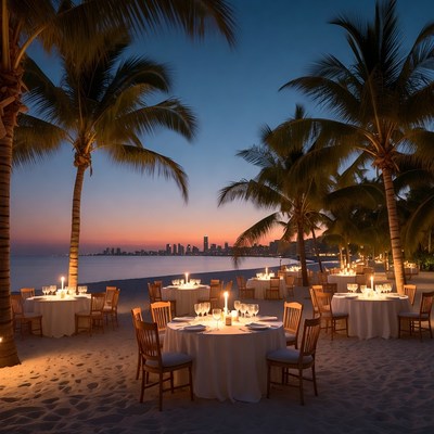 Romantic Beach Dinner at Sunset