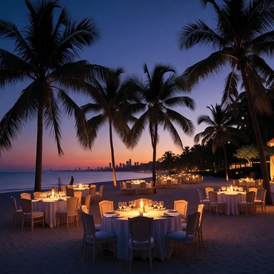 Romantic Beach Dinner at Sunset